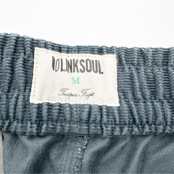 Linksoul Blue Gray Corduroy Mens Pull On Shorts - Picture 2 of 5